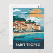 Saint Tropez Frankrijk Strandreizen Briefkaart (Voorkant / Achterkant)