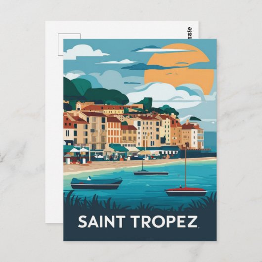 Saint Tropez Frankrijk Strandreizen Briefkaart (Voorkant / Achterkant)