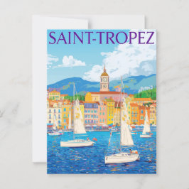 Saint-Tropez Franse Riviera Harbour Travel Briefkaart
