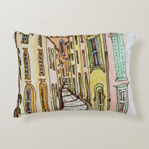Saint-Tropez-gebouwen   Frans Riviera, Frankrijk Decoratief Kussen