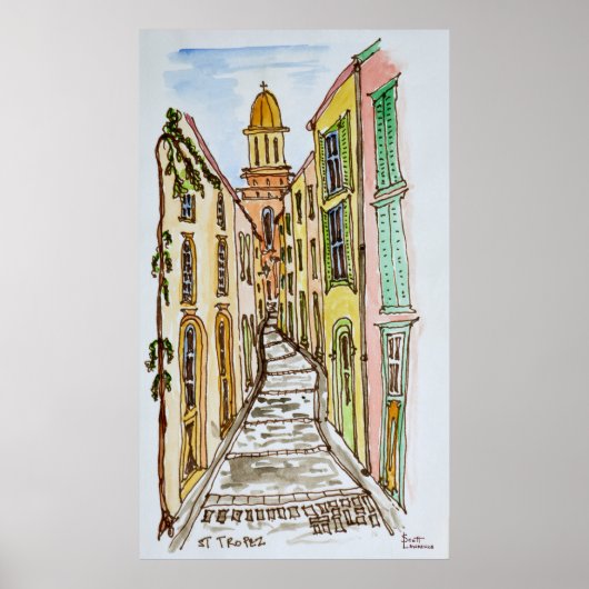 Saint-Tropez-gebouwen | Frans Riviera, Frankrijk Poster (Voorkant)