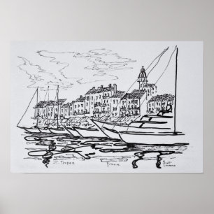 Saint-Tropez Harbour   Frans Riviera, Frankrijk Poster