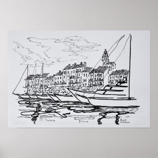 Saint-Tropez Harbour | Frans Riviera, Frankrijk Poster (Voorkant)