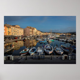 Saint Tropez Port, blauwe kust, Frankrijk Poster