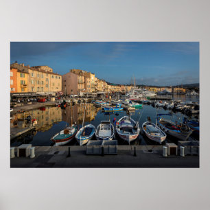 Saint Tropez Port, blauwe kust, Frankrijk Poster