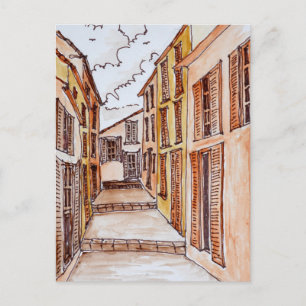 Saint-Tropez Straten   Franse Riviera, Frankrijk Briefkaart