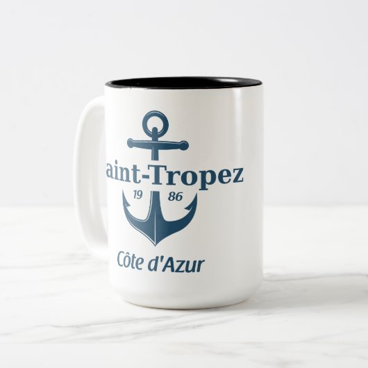 Saint Tropez Tweekleurige Koffiemok (Voorkant links)