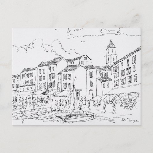 Saint-Tropez Waterfront | Frans Riviera, Frankrijk Briefkaart (Voorkant)