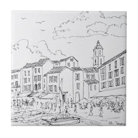 Saint-Tropez Waterfront | Frans Riviera, Frankrijk Tegeltje (Voorkant)