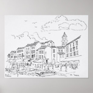 Saint-Tropez Waterfront   Franse Riviera, Frankrij Poster