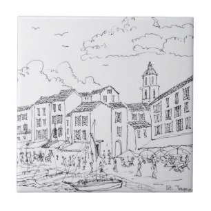 Saint-Tropez Waterfront   Franse Riviera, Frankrij Tegeltje