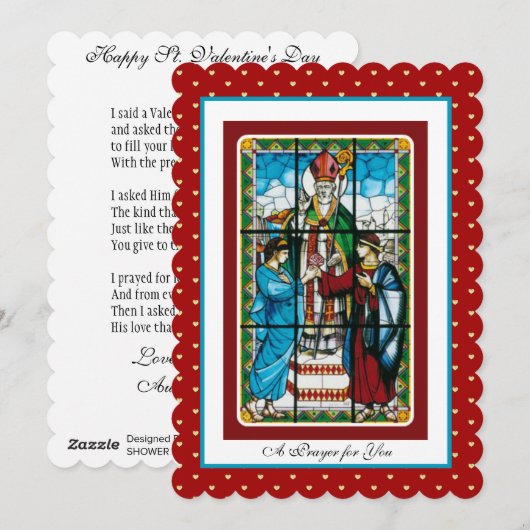 Saint Valentijn Patron van Lovers Poem Religious H Feestdagenkaart (Voorkant / Achterkant)