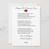 Saint Valentijn Patron van Lovers Poem Religious H Feestdagenkaart (Achterkant)