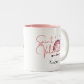 Saint Valentino zegende dat je van aanpasbaar houd Tweekleurige Koffiemok (Voorkant rechts)