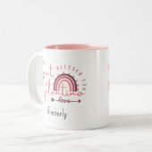 Saint Valentino zegende dat je van aanpasbaar houd Tweekleurige Koffiemok (Voorkant links)