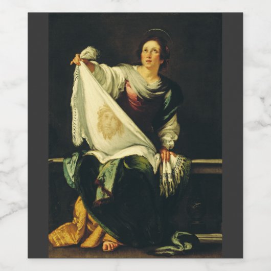 Saint Veronica door Bernardo Strozzi Wijn Etiket (Enkel label)