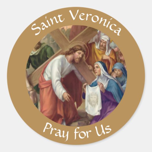 Saint Veronica Feest Dag 12 juli Ronde Sticker (Voorkant)
