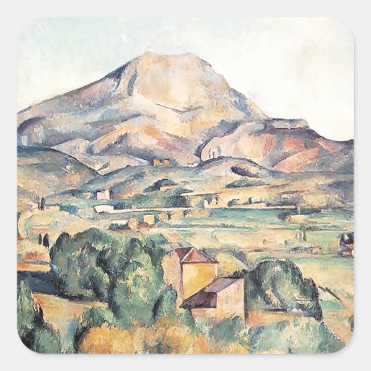 Saint-Victoire Barnes Mountain Paul Cezanne Vierkante Sticker (Voorkant)