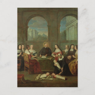 Saint Vincent de Paul en de zusters van de liefdad Briefkaart