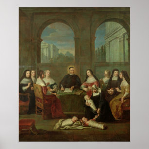 Saint Vincent de Paul en de zusters van de liefdad Poster