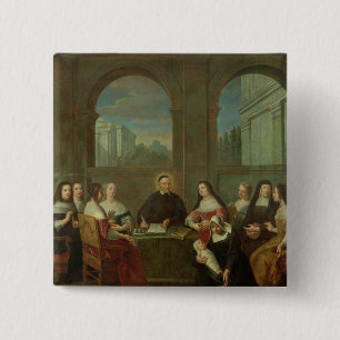 Saint Vincent de Paul en de zusters van de liefdad Vierkante Button 5,1 Cm