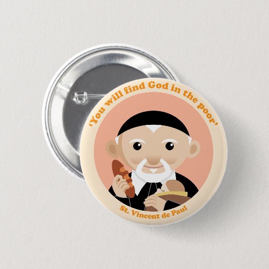 Saint Vincent de Paul Ronde Button 5,7 Cm (Voorkant /achterkant)