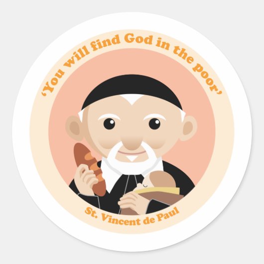 Saint Vincent de Paul Ronde Sticker (Voorkant)
