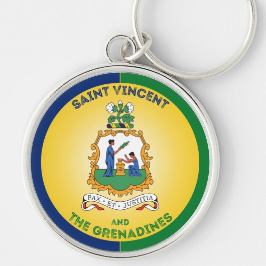 Saint Vincent en de Grenadines Erfgoed Embleem Sleutelhanger (Voorkant)