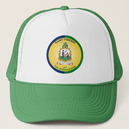 Saint Vincent en de Grenadines Erfgoed Embleem Trucker Pet (Voorkant)