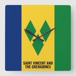 Saint Vincent en de Grenadines Flag Dazzling Vierkante Klok