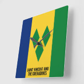 Saint Vincent en de Grenadines Flag Dazzling Vierkante Klok (Hoek)