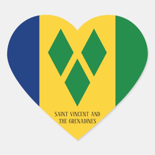 Saint Vincent en de Grenadines Flag Splendid Hart Sticker (Voorkant)