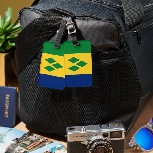 Saint Vincent en de Grenadines Flag Vincy Bagagelabel (Voorkant /achterkant)