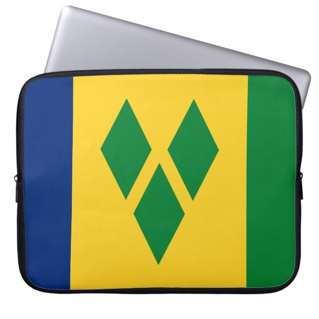 Saint Vincent en de Grenadines Flag Vincy Laptop Sleeve (Voorkant)