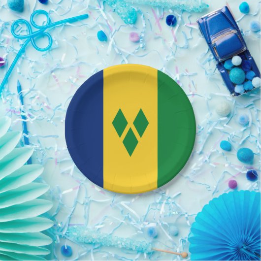 Saint Vincent en de Grenadines Flag Vincy Papieren Bordje (Feest)