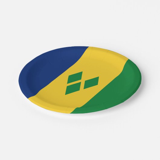 Saint Vincent en de Grenadines Flag Vincy Papieren Bordje (Gekanteld)