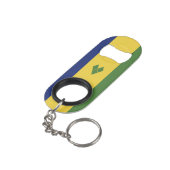 Saint Vincent en de Grenadines Mini Flessenopener (Achterkant Gekanteld)