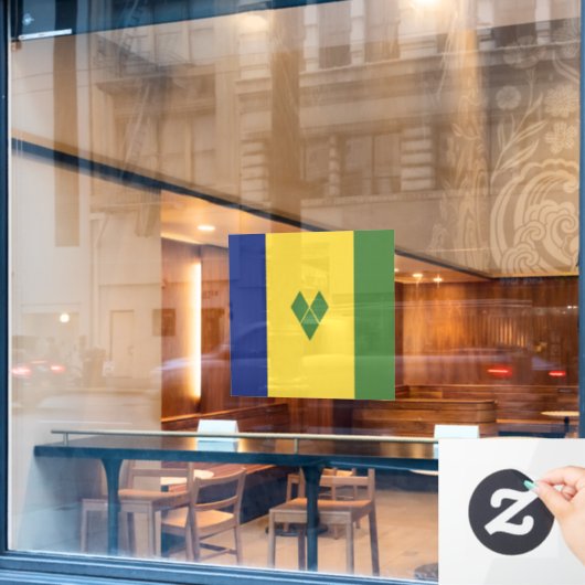 Saint Vincent en de Grenadines Raamsticker (Cafe Raam)