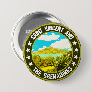 Saint Vincent en de Grenadines Ronde Button 7,6 Cm