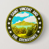 Saint Vincent en de Grenadines Ronde Button 7,6 Cm (Voorkant)