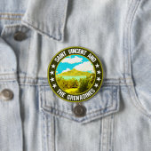 Saint Vincent en de Grenadines Ronde Button 7,6 Cm (In situ)