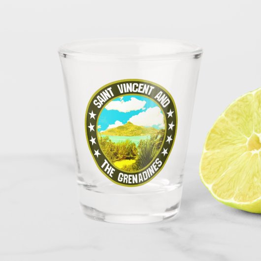 Saint Vincent en de Grenadines Shot Glas (Voorkant)