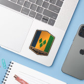 Saint Vincent en de Grenadines Sticker (Laptop met iPhone)
