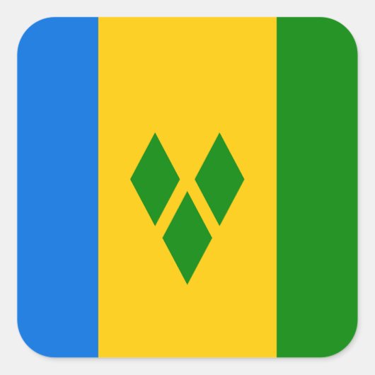 Saint Vincent en de Grenadines Vierkante Sticker (Voorkant)