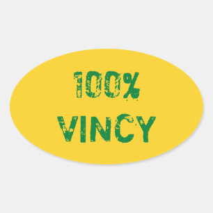 Saint Vincent en de Grenadines Vincy Heart Stick Ovale Sticker