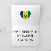 Saint Vincent en de Grenadines Vlag Birthday Kaart (Binnen)