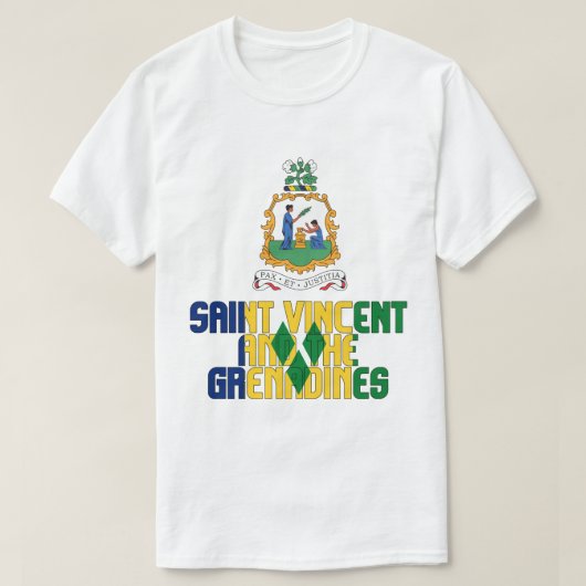 Saint Vincent en de Grenadines vlag en munt T-shirt (Design voorkant)