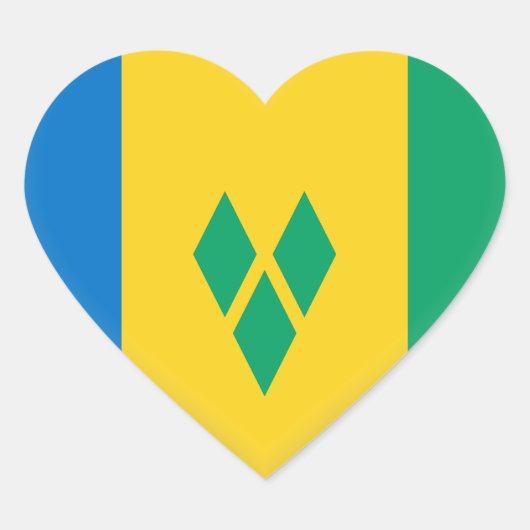 Saint Vincent en de Grenadines vlag Hart Sticker (Voorkant)