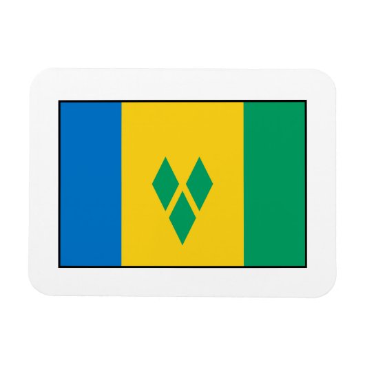 Saint Vincent en de Grenadines vlag Magneet (Horizontaal)