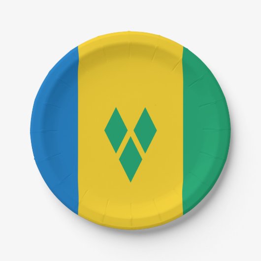 Saint Vincent en de Grenadines vlag Papieren Bordje (Voorkant)